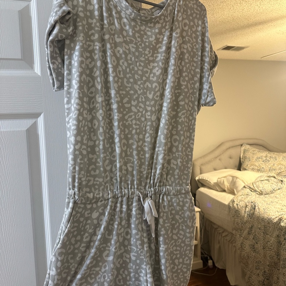 Silver Leopard Print romper